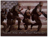 Small World Greetings Red Thank You For Your Service Cards - Blank Inside with White Envelopes - Patriotic - Veteran's Day - Military - A2 Size (5.5" x 4.25")