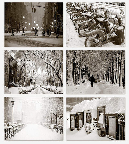 Small World Greetings Winter in the City Cards 12 or 24 Count - Blank Inside with Envelopes - A2 Size (5.5”x4.25”) - Happy Holidays, Christmas, Winter Events, and More